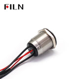 19MM 4 pin 12V 120V 250V high currnet IP67 waterproof illuminated latching momentary metal push button switch