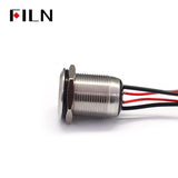 19MM 4 pin 12V 120V 250V high currnet IP67 waterproof illuminated latching momentary metal push button switch