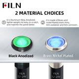 FILN 8MM (5/16'' )Metal Indicator Light 12V 24V 110V 220V  Pilot Lights  Waterproof ip67  Signal Lamp