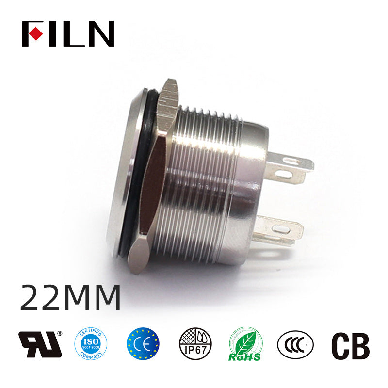 22MM 220 VAC Switch Customized Short 4 PIN Metal Push Button Switch