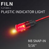 8MM 12V Clip-on LED Plastic White Indicator Light