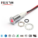 FILN 12V LED Car Boat LED Warning Dashboard Signal Lights Instrument Pilot Lamp 220V 10mm