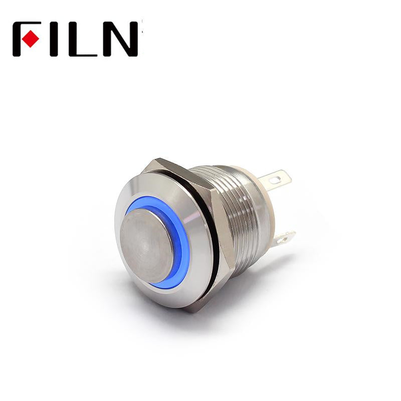 19MM High Large Current 10A Push on Push Button Switch Blue