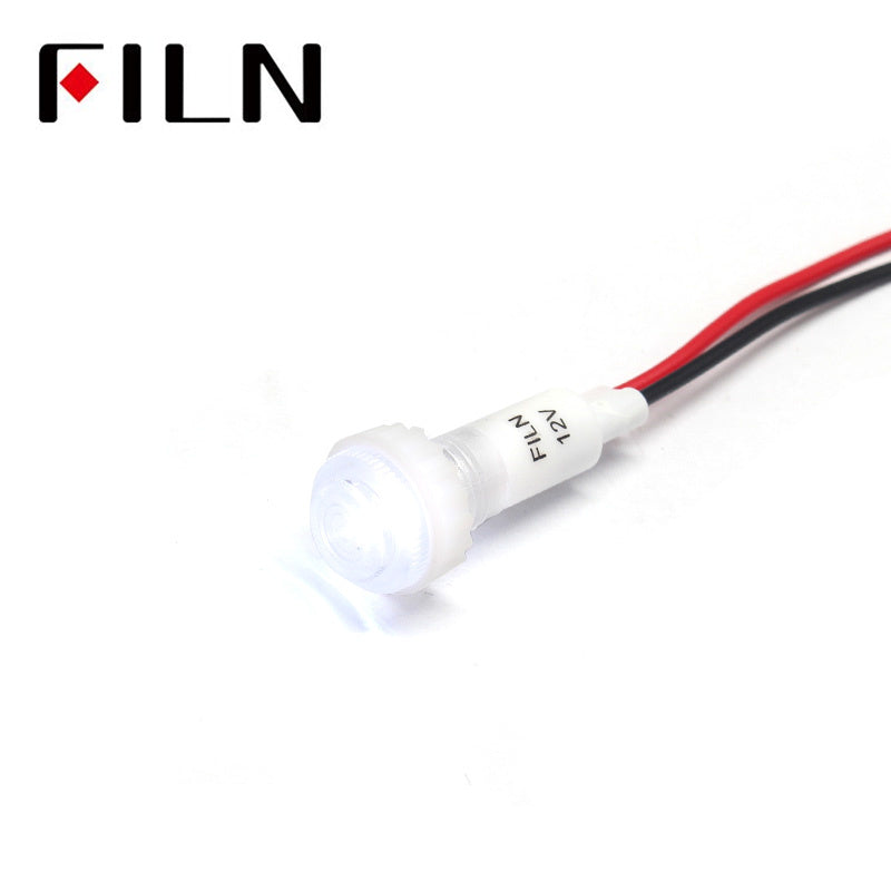 10mm Customization 12v incandescent indicator light White