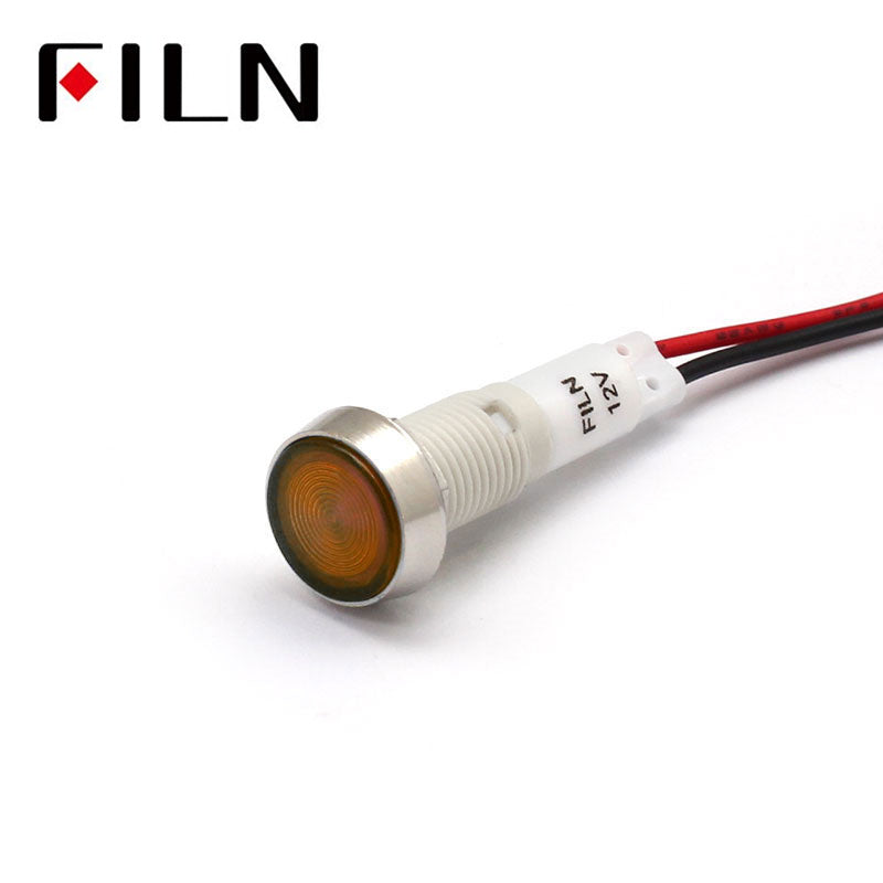 10mm Red LED IP68 Wine Cooler Plastic 12V Indicator Light Orange