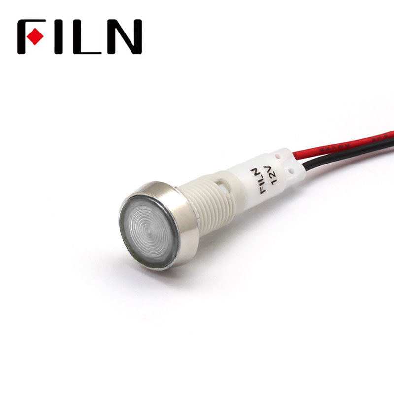 10mm Red LED IP68 Wine Cooler Plastic 12V Indicator Light White