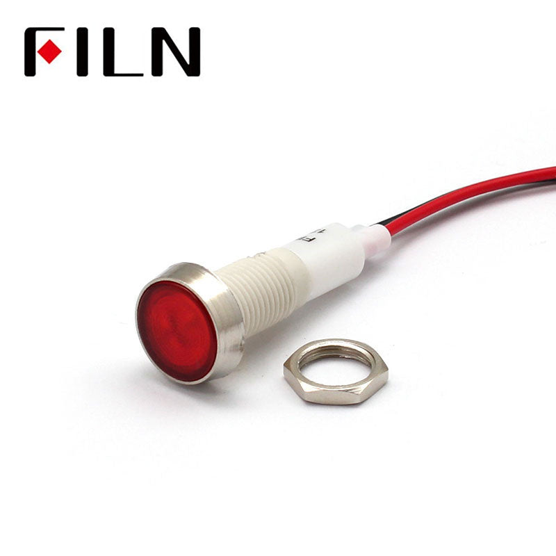 10mm Red LED IP68 Wine Cooler Plastic 12V Indicator Light Red