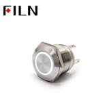 19MM 10A 250V IP67 FILN momentary push button switch White