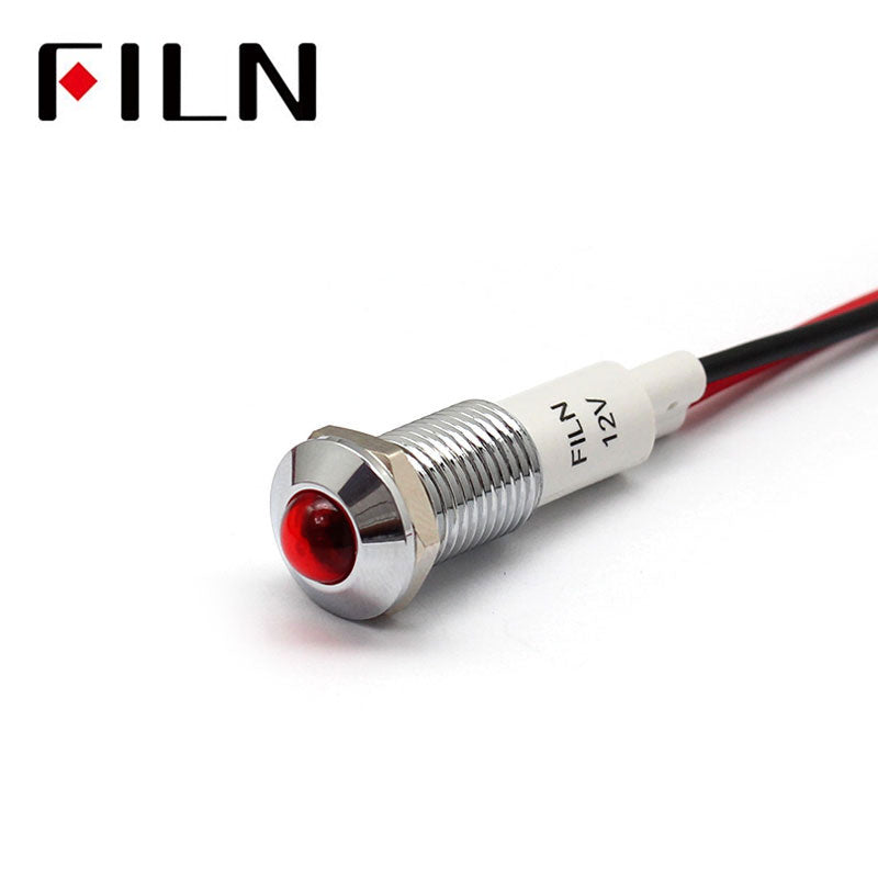 10MM 24V METAL Blue LED Indicator Light Red