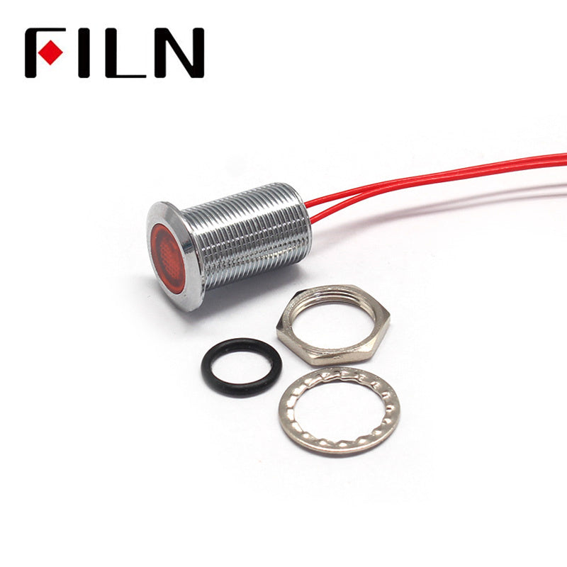 12MM Metal 240V LED Indicator Light With Wire Detail