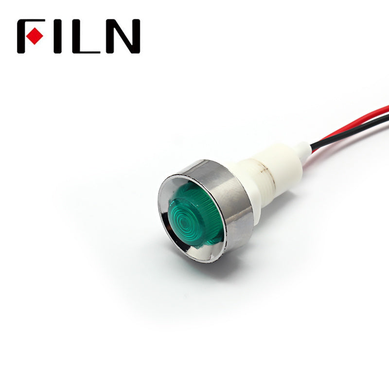 12.5mm 24v led plastic indicator light Green