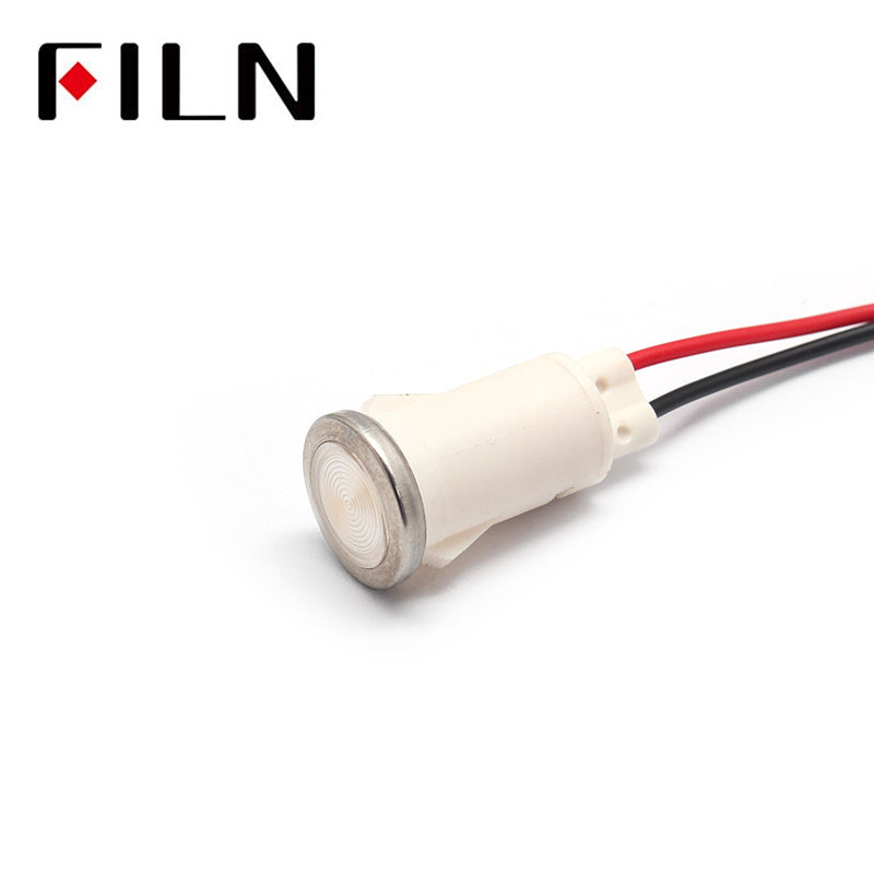 12.5mm 12v plastic indicator light White