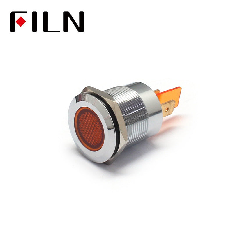 22mm 12V Metal Pilot Custom Indicator Lights Amber