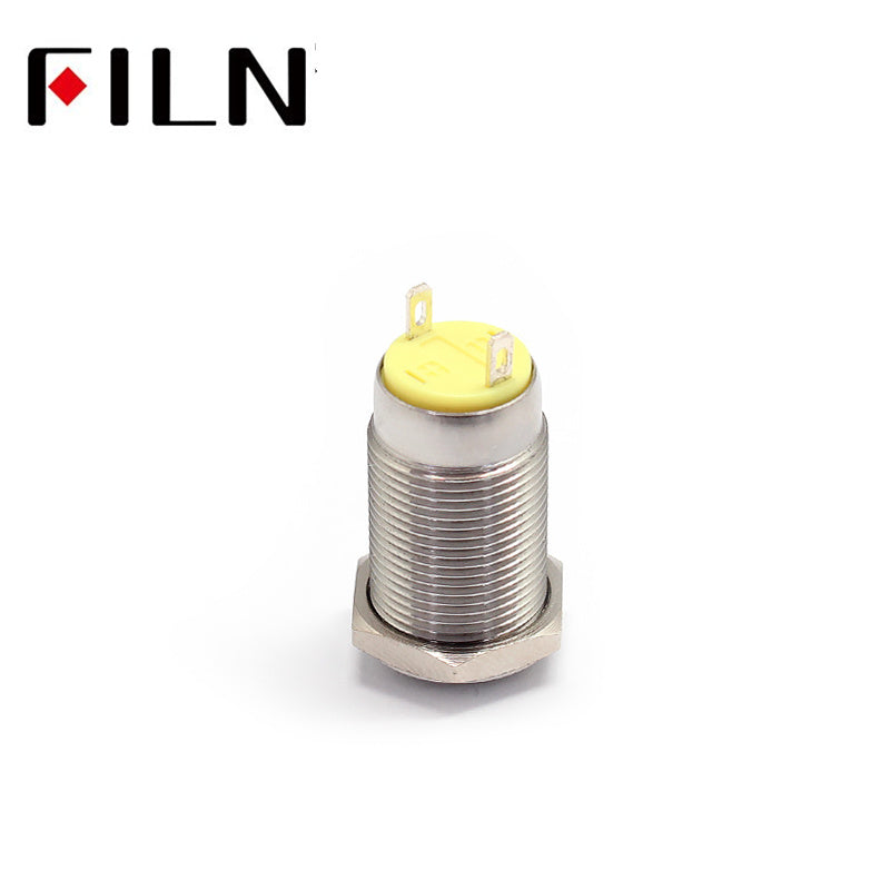 FILN Mini 12MM 2 PIN Momentary Push Button switch NC Contacts Bottom