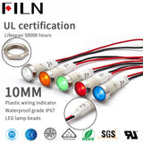 10mm Red LED IP68 Wine Cooler Plastic 12V Indicator Light