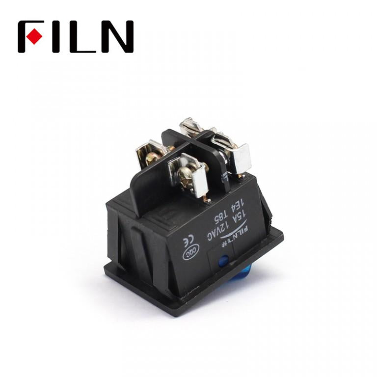 FILN 12V 250V Bule LED Screw Feet KCD4 Boat Rocker Switch