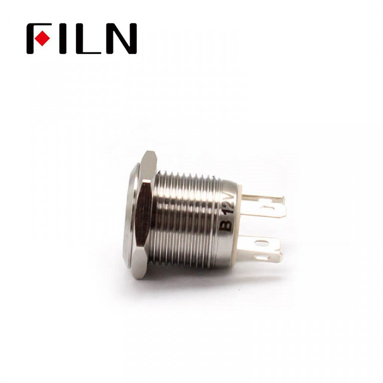 16MM 4PIN 12V 10A Waterproof Push Button Switch Size