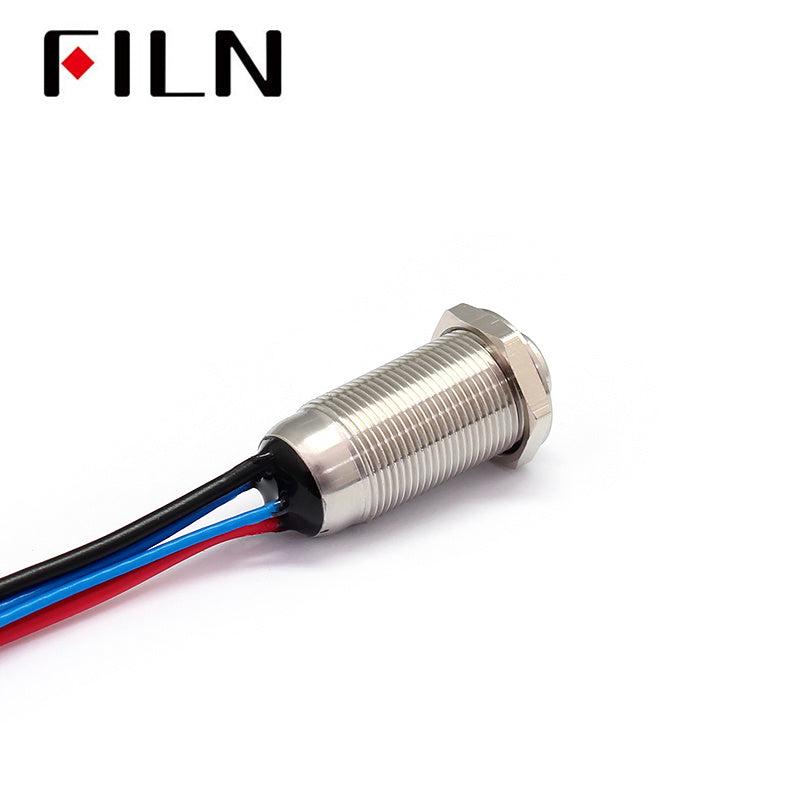 12mm High head Momentary Latching led stainless steel Push Button Switch with wire Back