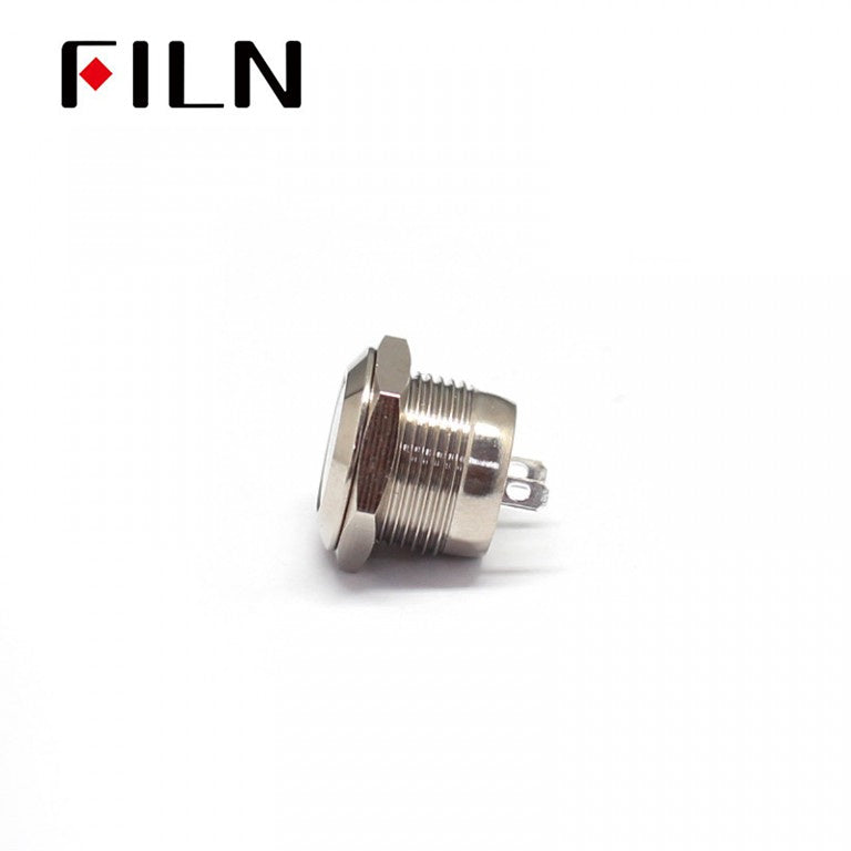 FILN silver 12mm short length 4 soldering pin dull momentary metal push button switch China