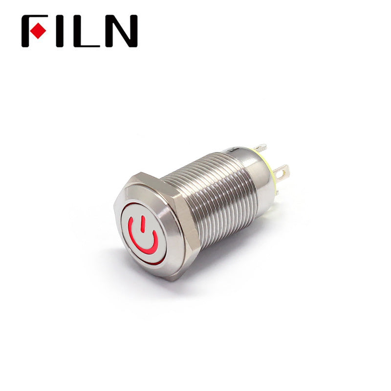 12MM Push Button Switch 6V Green LED on-off Red