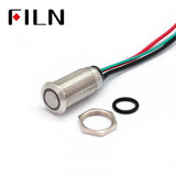 12MM Waterproof Mini LED Illuminated Push Button Switch With Wire