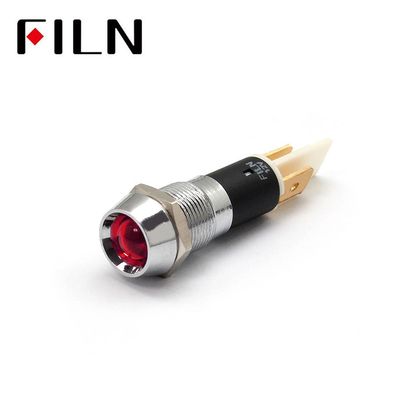 380V High Voltage IP67 LED Metal Indicator Light With a Wire Red