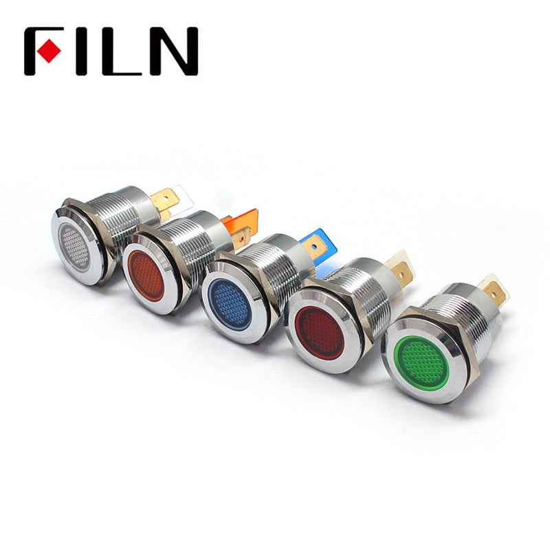 22mm 12V Metal Pilot Custom Indicator Lights Colour