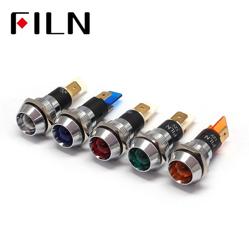 16MM 12v red led ip67 metal signal indicator light best price