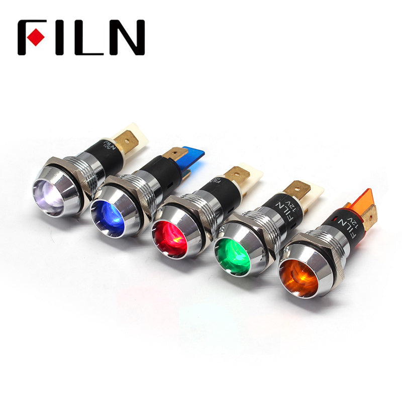 16MM 12v red led ip67 metal signal indicator light