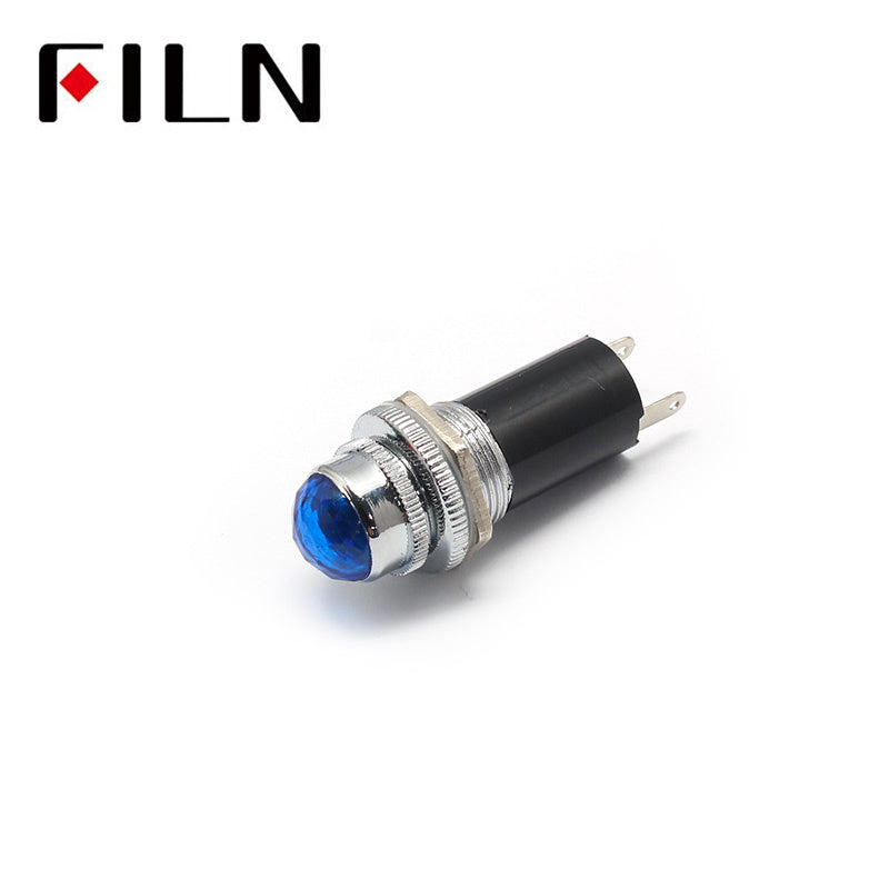 16MM Diamond LED Metal 110V LED Indicator Light blue