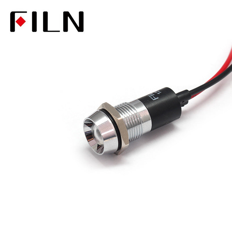 14mm LED Metal Pilot 24V LED Indicator Light White