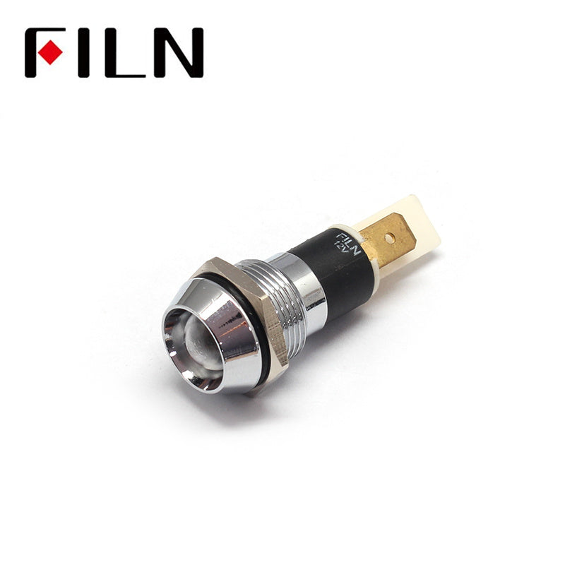 16MM 12v red led ip67 metal signal indicator light white light