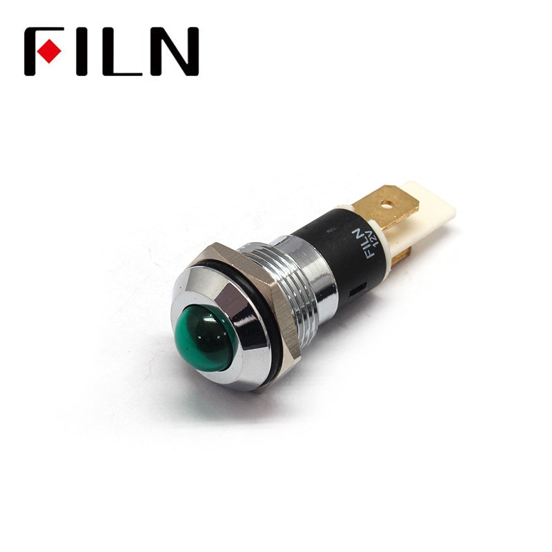 16MM 5/8 inch IP67 LED metal pilot indicator light green