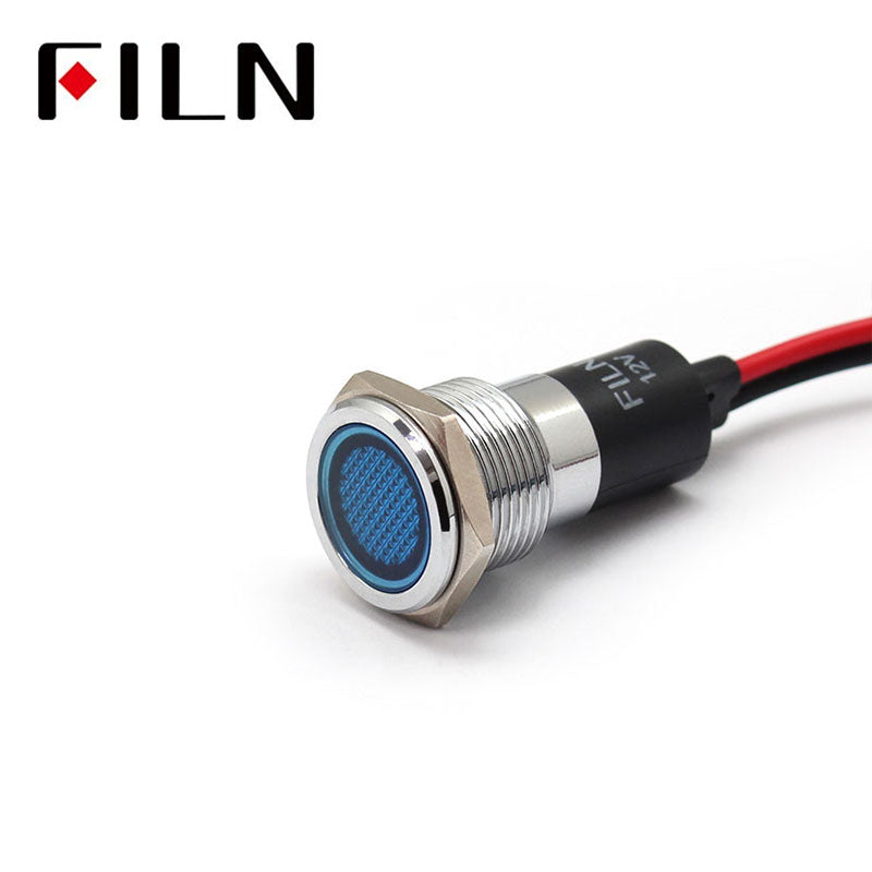 16MM RED LED Bicycle indicating light with a wire Blue