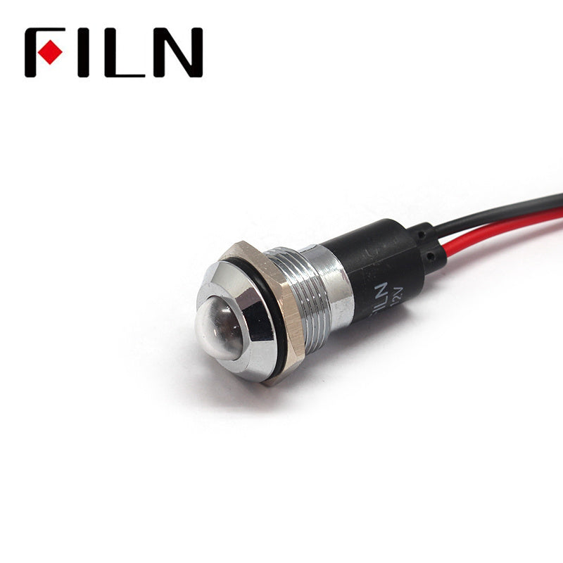 16MM IP67 Generator Metal Pilot 24VDC LED Indicator Light high quality