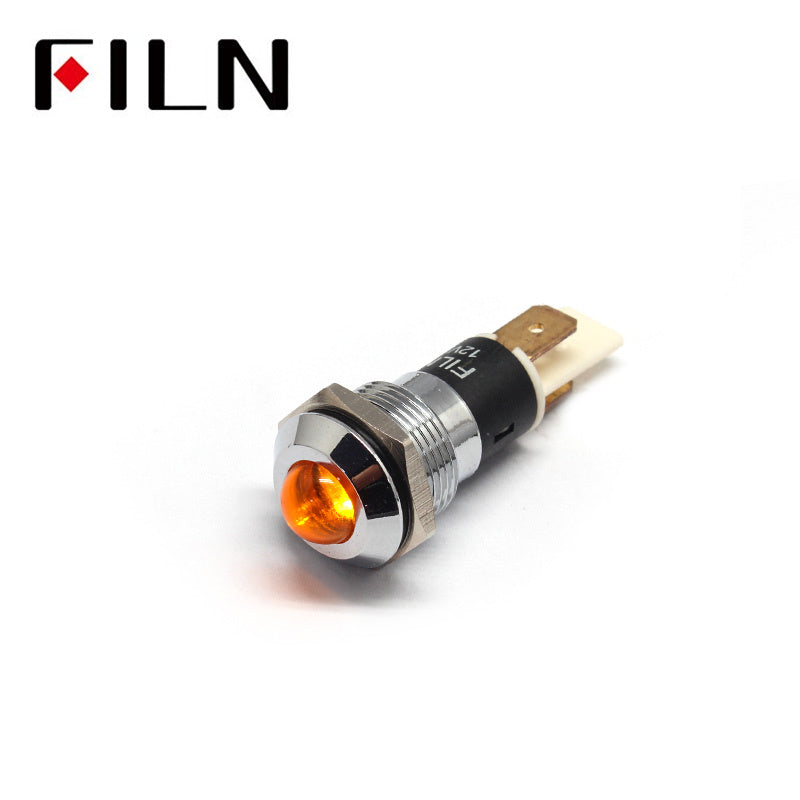 16MM 5/8 inch IP67 LED metal pilot indicator light orange