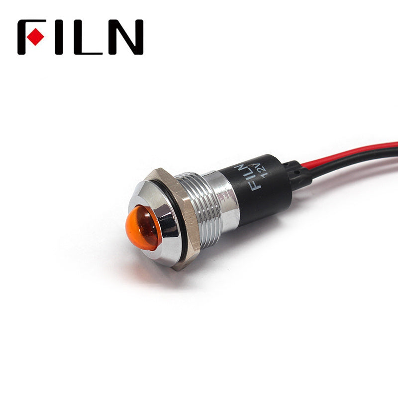 16MM IP67 Generator Metal Pilot 24VDC LED Indicator Light made in china