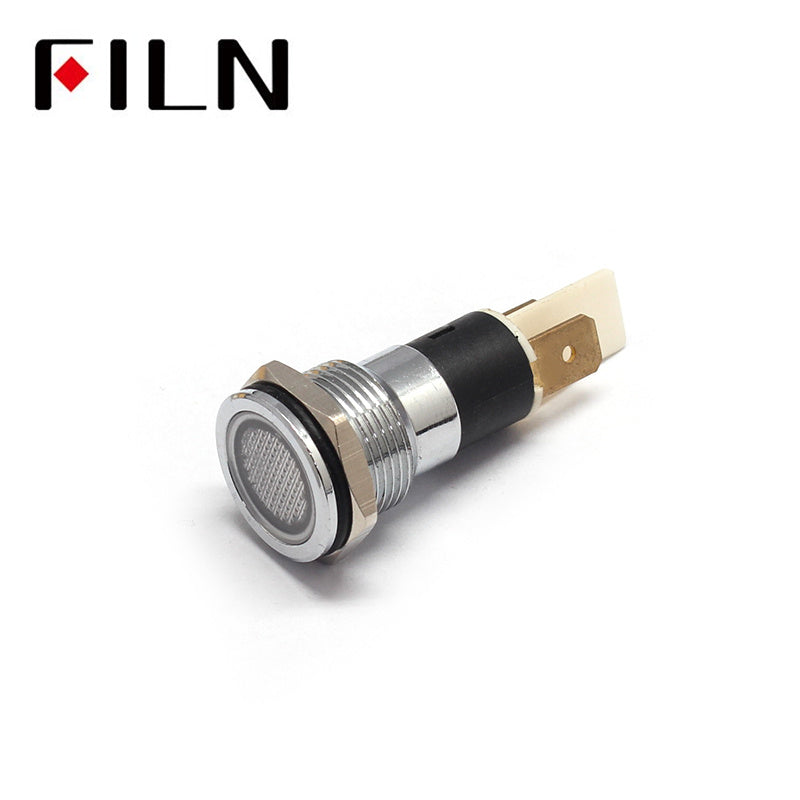 16MM 220V FALT Head IP67 Metal Indicator Light white