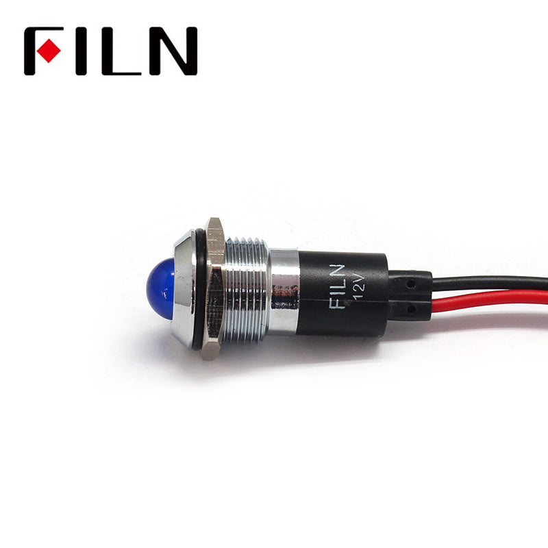 16MM IP67 Generator Metal Pilot 24VDC LED Indicator Light china