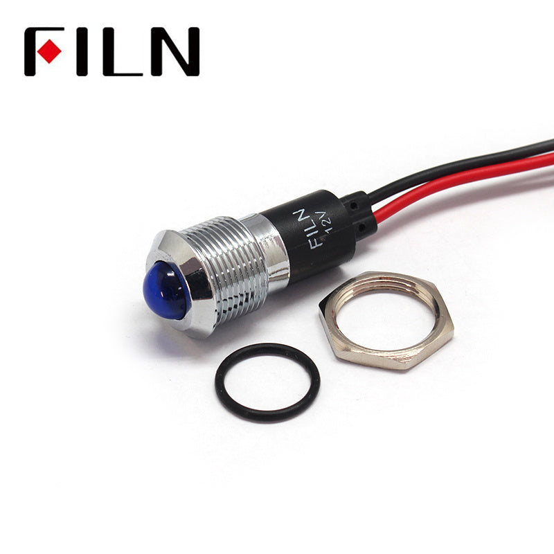 16MM IP67 Generator Metal Pilot 24VDC LED Indicator Light in sale  