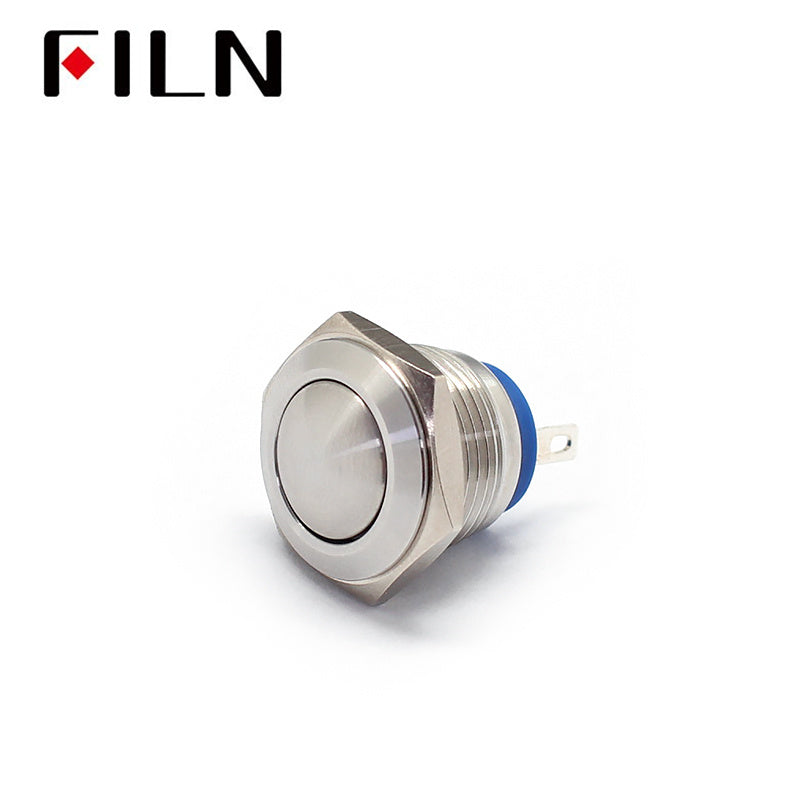 16MM stainless 2P momentary ul METAL push button switch White