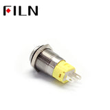 FILN 16mm High head hot sale NO LED Metal Push Button Switch Long type latching switch with 3 pins Size