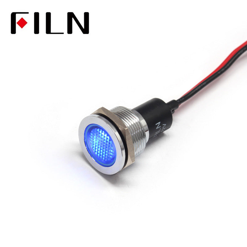 19mm Red LED Pilot Indicator Light with Wire Blue