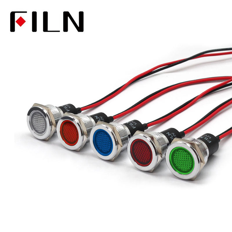 19mm Red LED Pilot Indicator Light with Wire Parts