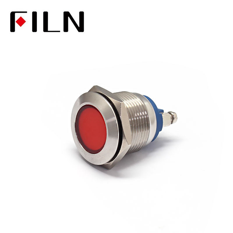 19mm 110v LED Metal Signal Indicator Light Red