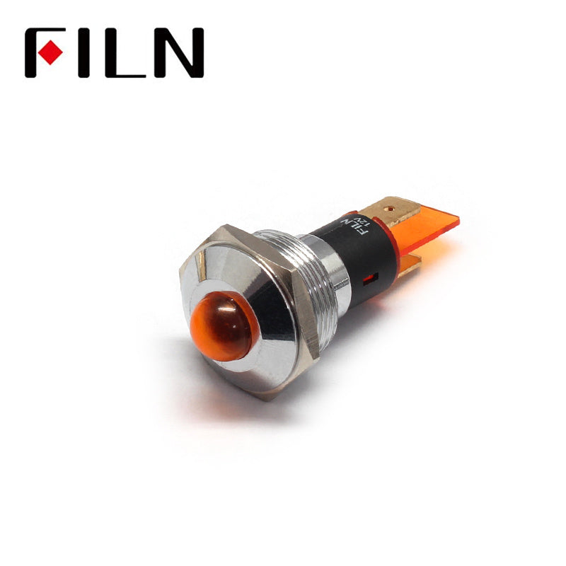 19mm 220V Metal Indicator Lamps for Panels Amber