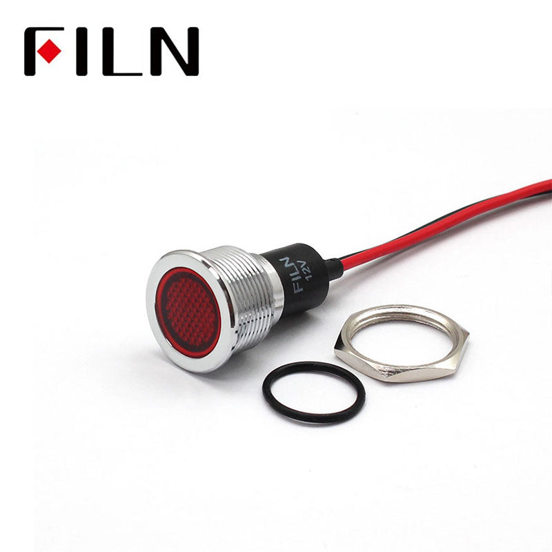 19mm Red LED Pilot Indicator Light with Wire Details