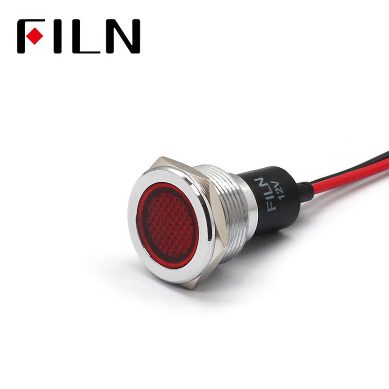 19mm Red LED Pilot Indicator Light with Wire Red