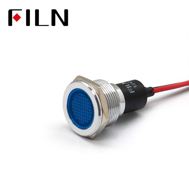 19mm Red LED Pilot Indicator Light with Wire Blue