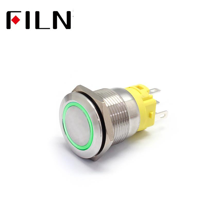 19MM 110V UL IP67 Stainless steel PUSH BUTTON SWITCH Green